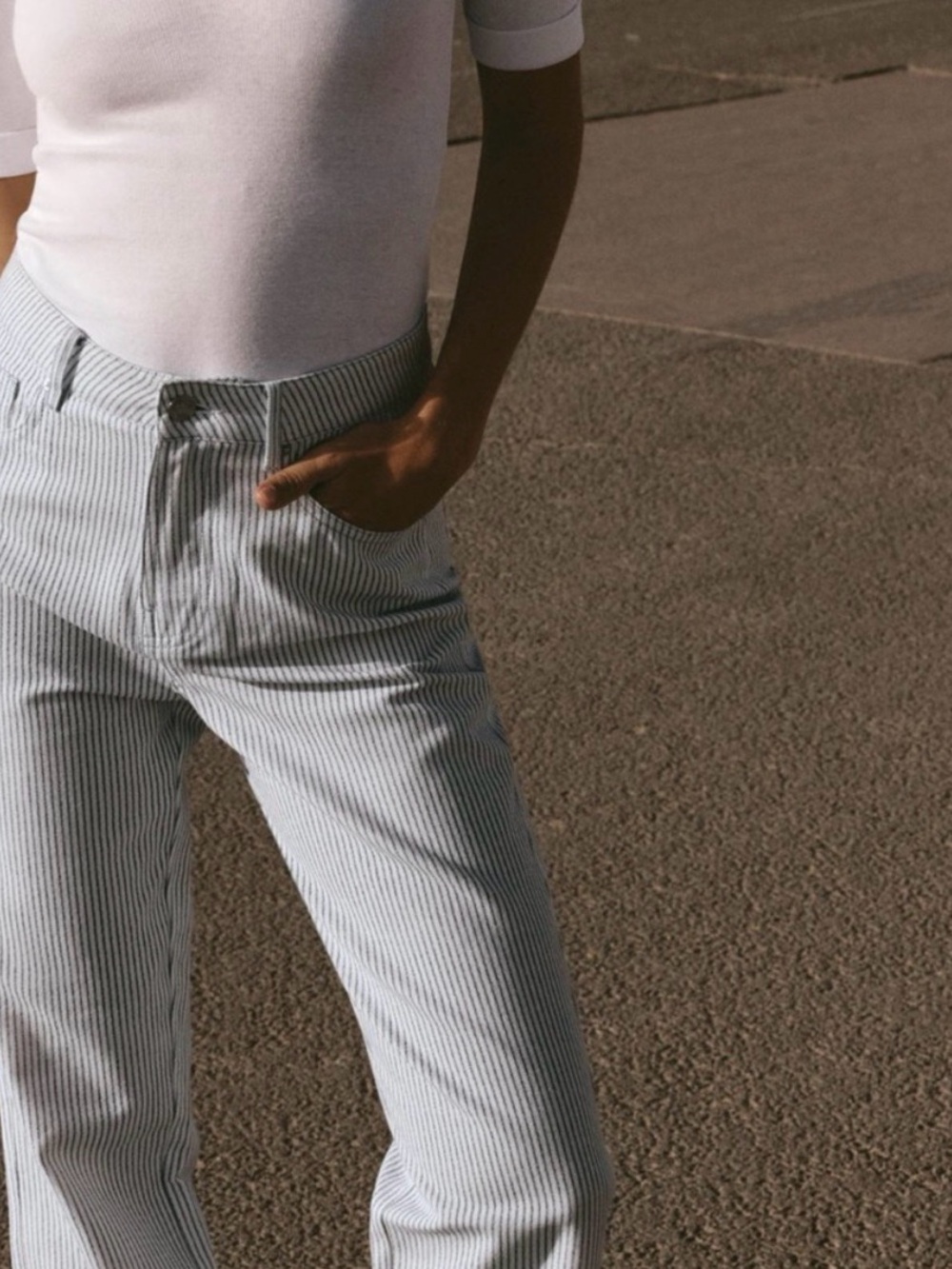 Striped Light Blue Women’s Straight Jeans